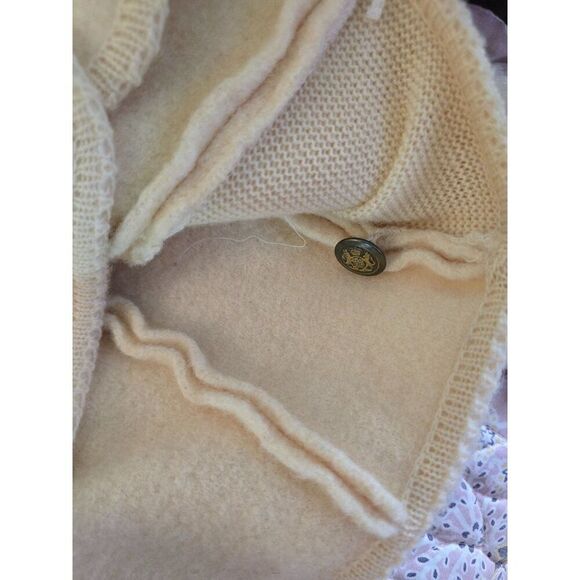 Northern Isles Wool Cream Button-Up Jacket fisherman Nautical cottagecore boho - Picture 11 of 11